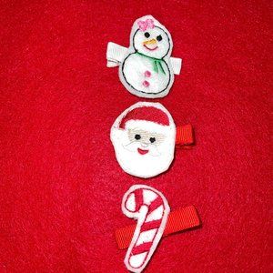 Christmas hair clippies